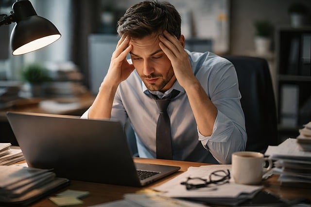 Free stress office worker burnout illustration