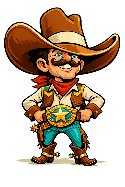 Free cowboy caricature western character vector illustration illustration