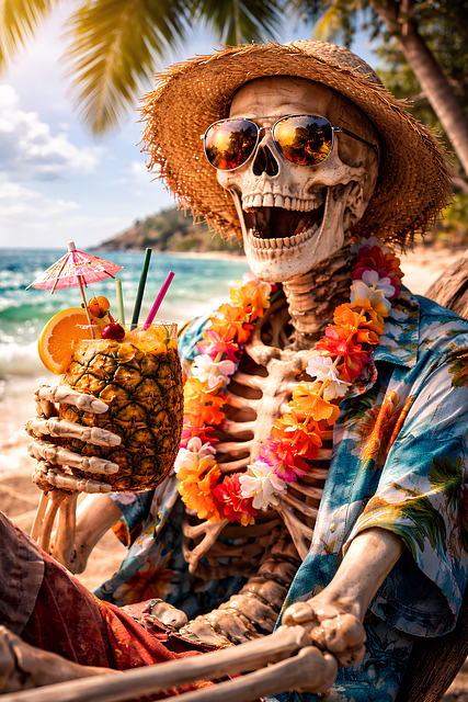 Free Skeleton Summer Vacation illustration and picture