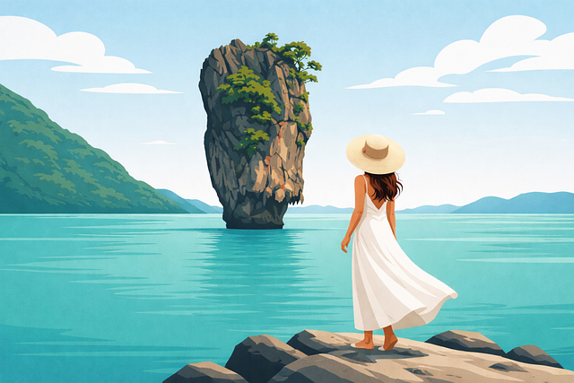 Free tropical island travel vector