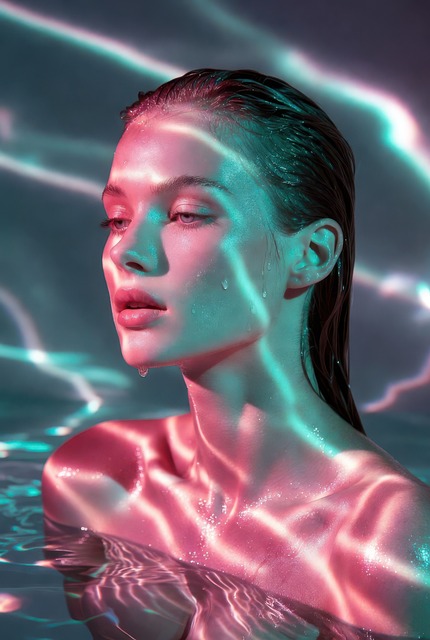 Schoonheid, Vrouw, Neon, Reflectie