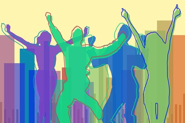 Free dynamic joyful celebrating illustration