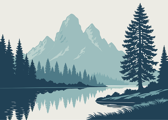 Free Mountains Lake vector and picture