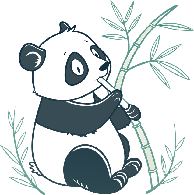 Free Panda Bamboo vector and picture