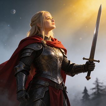 Guerreira, Fantasia, Mulher, Espada