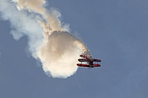 Acrobatisch, Vliegtuig, Luchtshow, Rook