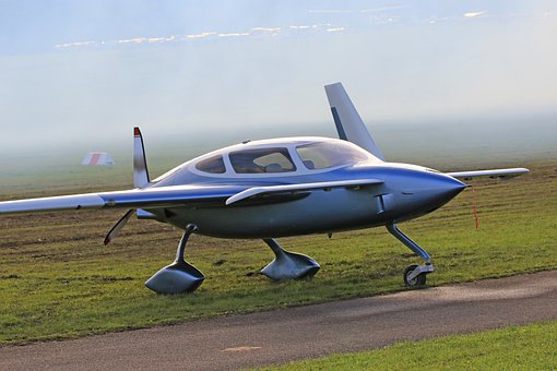 Vliegtuig, Sportvliegtuig, Gras, Blauw