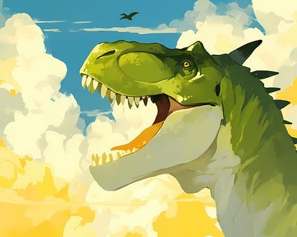 Dinosaurier, T-Rex, Himmel, Wolken