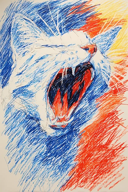 Katze, Zeichnung, Bunt, Kunst