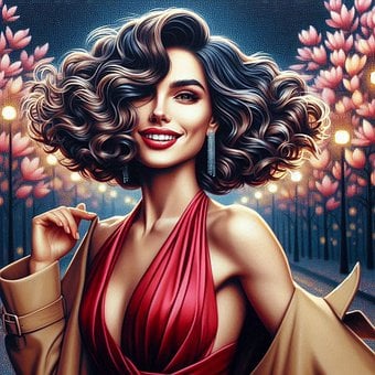 Mulher, Retrato, Desenho, Primavera