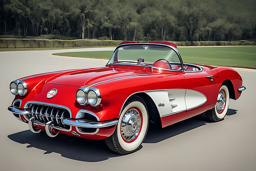 Free Classic Car Red illustration and picture