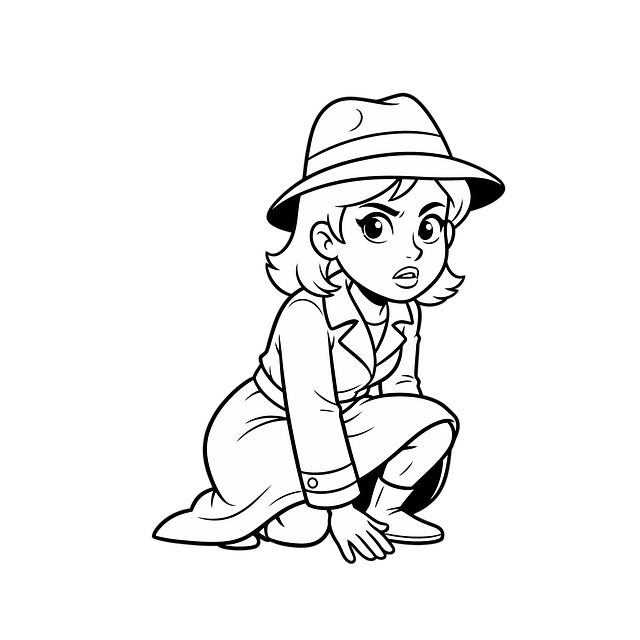 Free lineart woman drawing illustration
