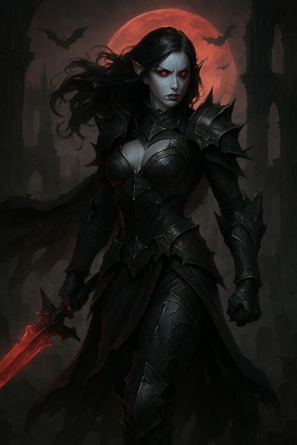 Free vampire warrior powerful illustration
