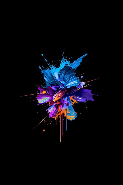 Abstrakt, Maleri, Eksplosion, Farverig
