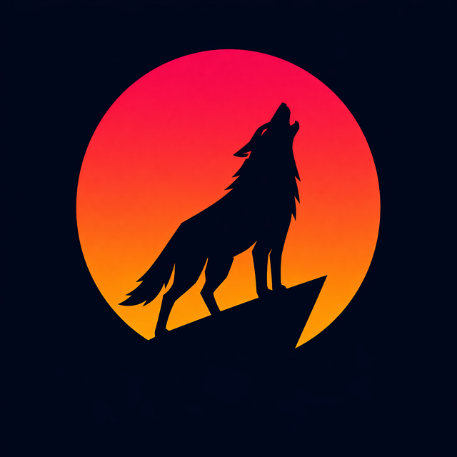 Free wolf howling silhouette vector