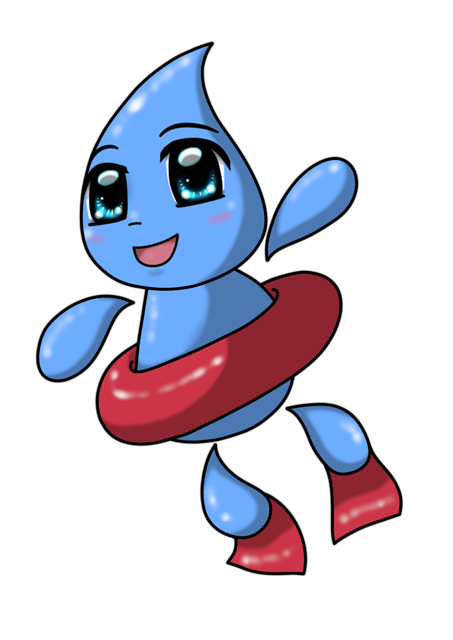 Maskottchen, Wassertropfen, Cartoon