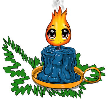 Kerze, Flamme, Blau, Kerzenhalter, Süß