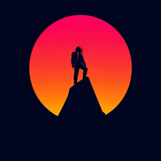 Ai Generiert, Berg, Silhouette