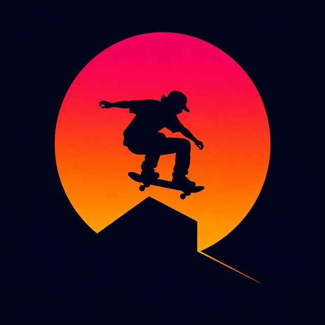 Free ai generated skateboard silhouette vector