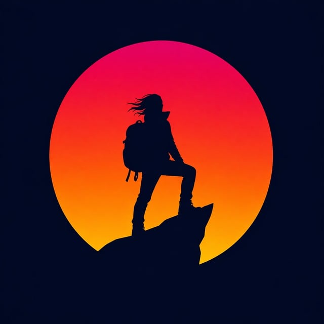 Ai Generiert, Silhouette, Frau, Wandern