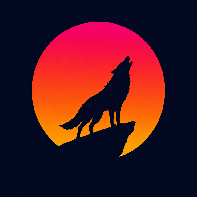 Free wolf howling silhouette vector
