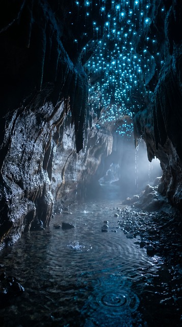 Höhle, Biolumineszent, Leuchten, Blau