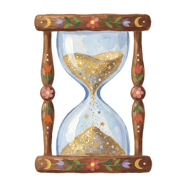 Free hourglass floral design decorative illustration