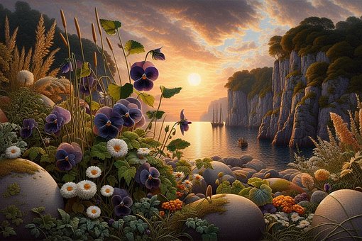 Free Sunset Fantasy illustration and picture