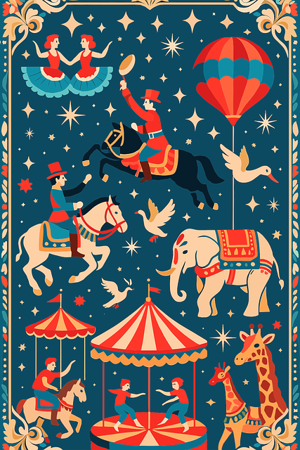 Circ, Vintage, Retro, Carusel, Elefant