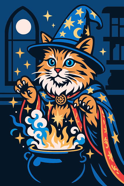 Download free HD stock image of Cat Wizard Free cat wizard pet illustration