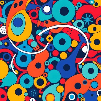 Free Colorful Circles Abstract Art illustration and picture