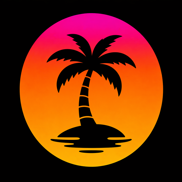 Free palm tree tropical island vector