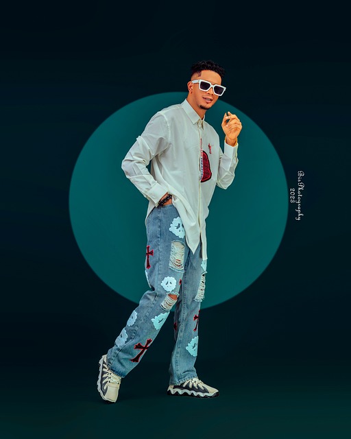 Mann, Mode, Sonnenbrille, Jeans, Pose