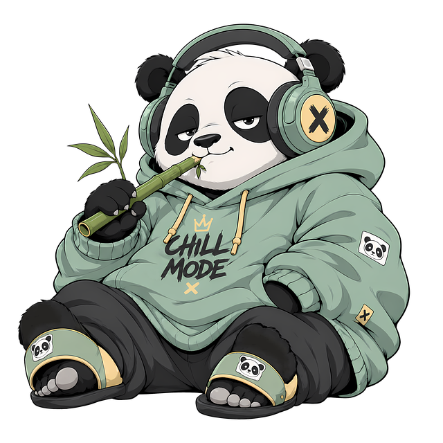 Panda, Cartoon, Karikatur, Chill-Modus