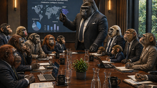 Free Gorilla Business Meeting illustration and picture