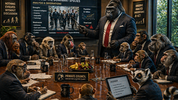 Free Apes In Suits Animals In Business illustration and picture
