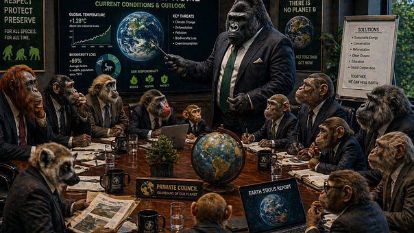 Free Apes Council Meeting illustration and picture