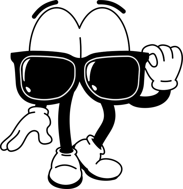 Karikatur, Sonnenbrille, Attitüde