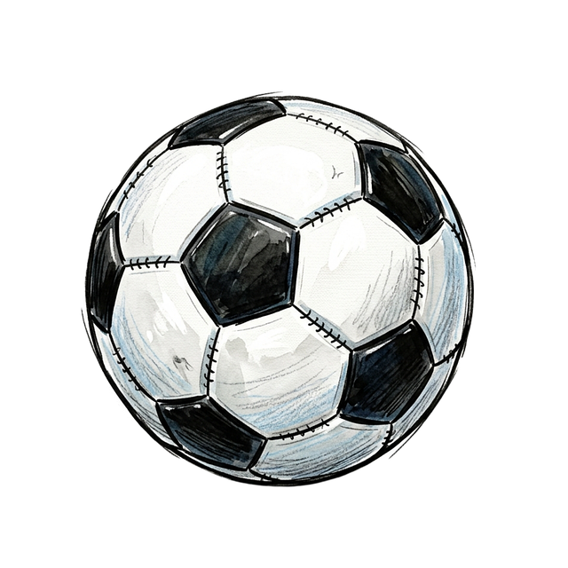 Free soccer ball black and white illustration