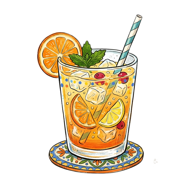 Free cocktail drink ice cubes illustration