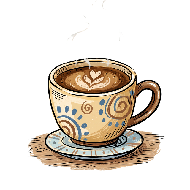 Free coffee cup milk foam illustration