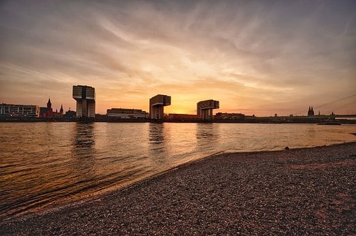 Free Cologne Rhine Riverbank photo and picture