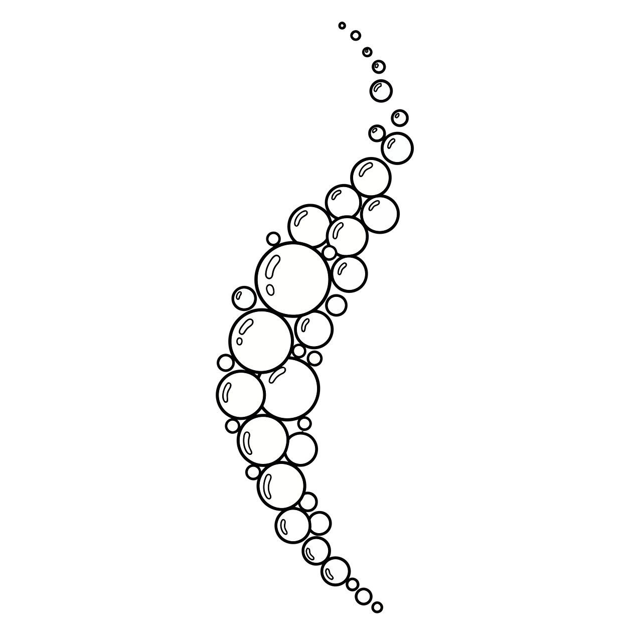 Download Bubbles, Black Background, Line Art. Royalty-Free Stock ...