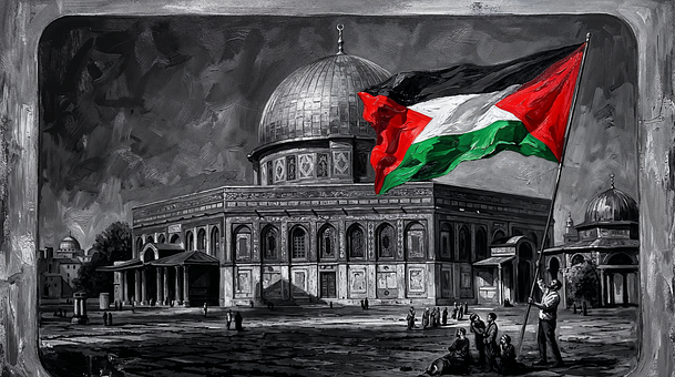 Free Palestinian Flag Temple Mount illustration and picture