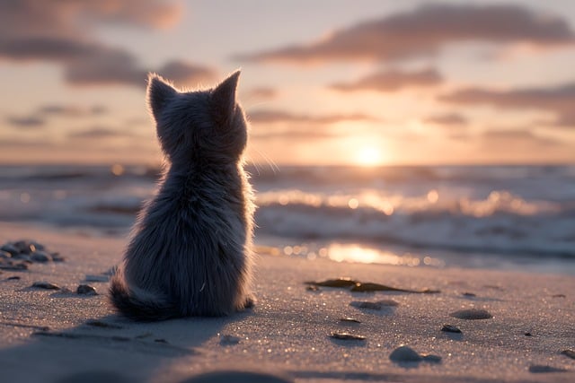 Free Cat Beach photo and picture