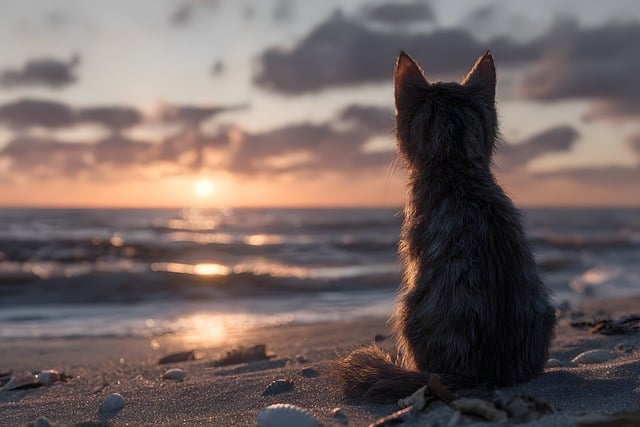 Free Cat Beach photo and picture