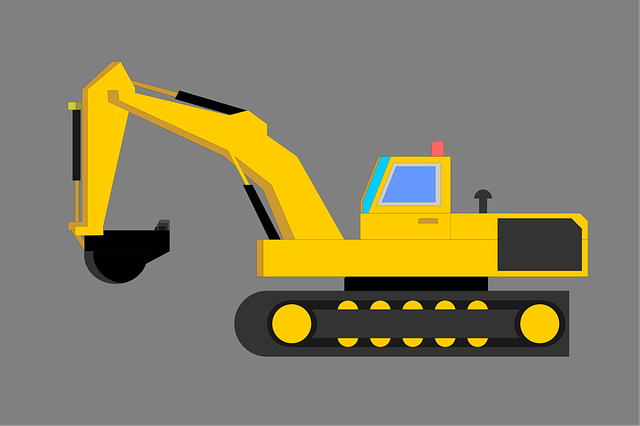 Bagger, Baumaschine, Industriell, Gelb