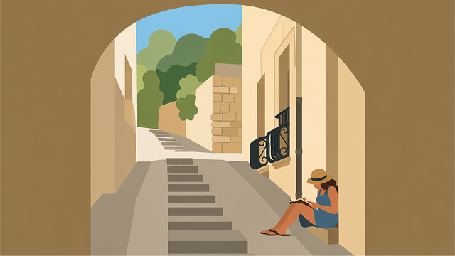 Free woman reading italy vector