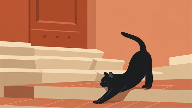 Free cat black cat stretching vector