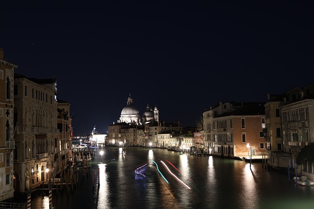 Venecia, Italia, Canal Grande, Noche